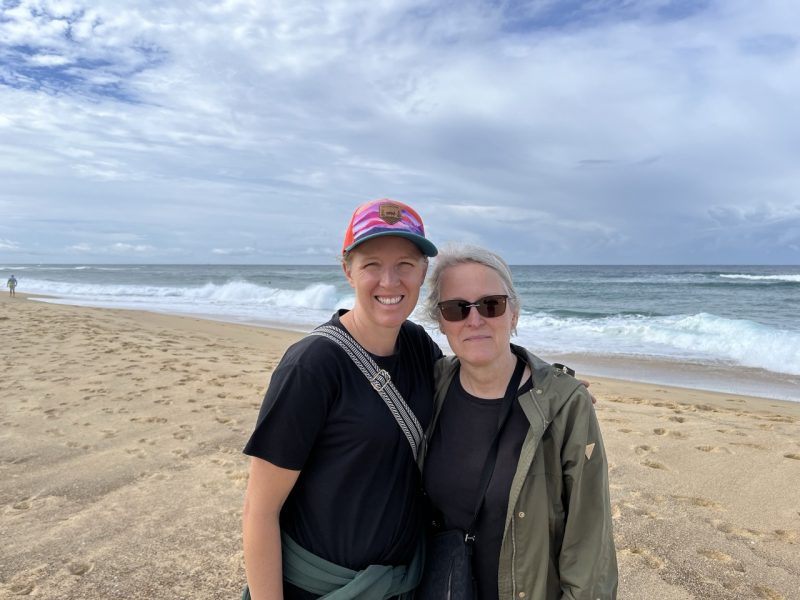 Emily and Jennifer on the beach